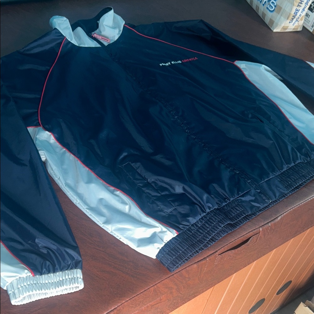 Perry Ellis America - Blue, White, & Red Active Per Men’s 5X Lightweight Jacket